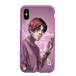 Чехол iPhone XS Max матовый Lil Peep, цвет: 3D-фиолетовый