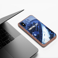 Чехол iPhone XS Max матовый Detroit: Become Human, цвет: 3D-коричневый — фото 2