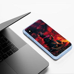 Чехол iPhone XS Max матовый Укулеле, цвет: 3D-голубой — фото 2
