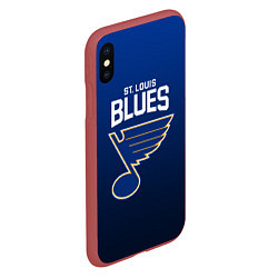 Чехол iPhone XS Max матовый St Louis Blues, цвет: 3D-красный — фото 2