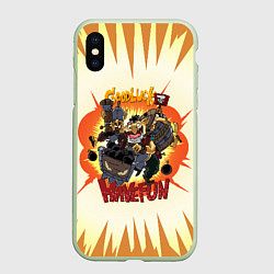 Чехол iPhone XS Max матовый Techies габен - Have Fun!, цвет: 3D-салатовый