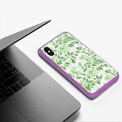 Чехол iPhone XS Max матовый Пышная растительность, цвет: 3D-фиолетовый — фото 2
