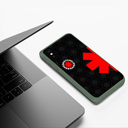Чехол iPhone XS Max матовый RED HOT CHILI PEPPERS, цвет: 3D-темно-зеленый — фото 2