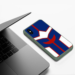 Чехол iPhone XS Max матовый ALL MIGHT MY HERO ACADEMIA MHA МОЯ ГЕРОЙСКАЯ АКАДЕ, цвет: 3D-темно-зеленый — фото 2