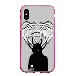 Чехол iPhone XS Max матовый Ghostemane, цвет: 3D-малиновый