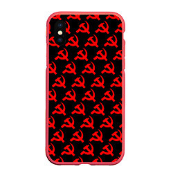 Чехол iPhone XS Max матовый СССР, цвет: 3D-красный