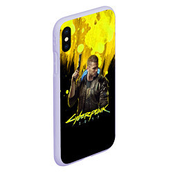 Чехол iPhone XS Max матовый Cyberpunk 2077, цвет: 3D-светло-сиреневый — фото 2