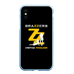 Чехол iPhone XS Max матовый Brazzers Casting-producer, цвет: 3D-голубой