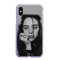 Чехол iPhone XS Max матовый BILLIE EILISH, цвет: 3D-светло-сиреневый