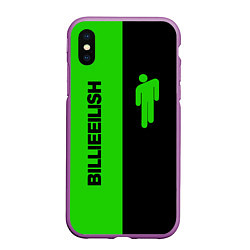 Чехол iPhone XS Max матовый BILLIE EILISH GLITCH, цвет: 3D-фиолетовый