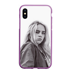 Чехол iPhone XS Max матовый BILLIE EILISH, цвет: 3D-фиолетовый