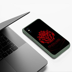 Чехол iPhone XS Max матовый Overlord, цвет: 3D-темно-зеленый — фото 2