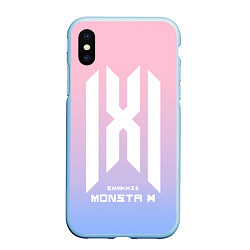 Чехол iPhone XS Max матовый Monsta X, цвет: 3D-голубой