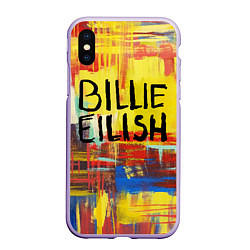 Чехол iPhone XS Max матовый Billie Eilish: Art, цвет: 3D-светло-сиреневый