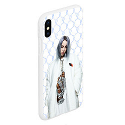 Чехол iPhone XS Max матовый BILLIE EILISH: White Fashion, цвет: 3D-белый — фото 2