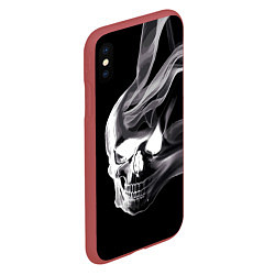 Чехол iPhone XS Max матовый Wind - smoky skull, цвет: 3D-красный — фото 2