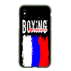 Чехол iPhone XS Max матовый Boxing from Russia