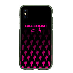 Чехол iPhone XS Max матовый Billie Eilish, цвет: 3D-темно-зеленый