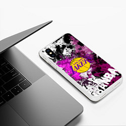 Чехол iPhone XS Max матовый Лос-Анджелес Лейкерс, Los Angeles Lakers, цвет: 3D-белый — фото 2