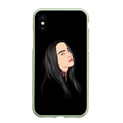 Чехол iPhone XS Max матовый Billie Eilish: Black Style, цвет: 3D-салатовый