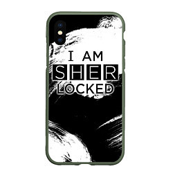 Чехол iPhone XS Max матовый Sherlock, цвет: 3D-темно-зеленый