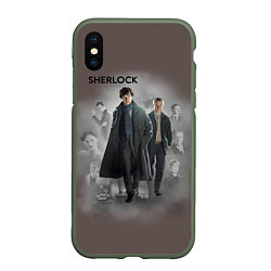 Чехол iPhone XS Max матовый Sherlock, цвет: 3D-темно-зеленый