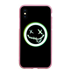Чехол iPhone XS Max матовый SMLМОД, цвет: 3D-розовый
