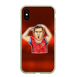 Чехол iPhone XS Max матовый Дзюба Russia edition, цвет: 3D-салатовый