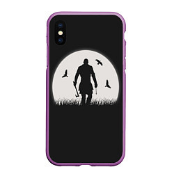 Чехол iPhone XS Max матовый Vikings, цвет: 3D-фиолетовый