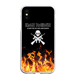 Чехол iPhone XS Max матовый Iron Maiden, цвет: 3D-белый