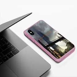 Чехол iPhone XS Max матовый HALF LIFE, цвет: 3D-розовый — фото 2