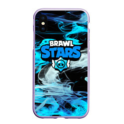 Чехол iPhone XS Max матовый BRAWL STARS, цвет: 3D-светло-сиреневый