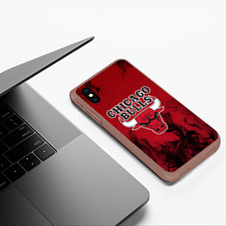Чехол iPhone XS Max матовый CHICAGO BULLS, цвет: 3D-коричневый — фото 2