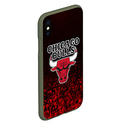 Чехол iPhone XS Max матовый CHICAGO BULLS, цвет: 3D-темно-зеленый — фото 2