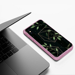 Чехол iPhone XS Max матовый Геометрия в природе, цвет: 3D-розовый — фото 2