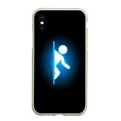 Чехол iPhone XS Max матовый Portal, цвет: 3D-салатовый