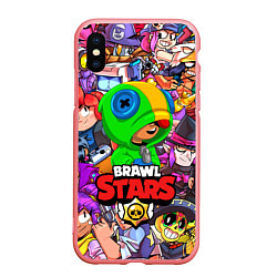 Чехол iPhone XS Max матовый BRAWL STARS LEON