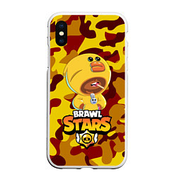 Чехол iPhone XS Max матовый BRAWL STARS SALLY LEON, цвет: 3D-белый