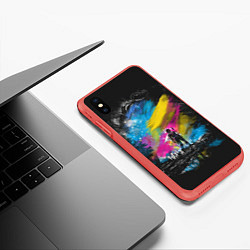 Чехол iPhone XS Max матовый Принцесса Мононоке, цвет: 3D-красный — фото 2