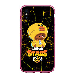 Чехол iPhone XS Max матовый BRAWL STARS SALLY LEON, цвет: 3D-малиновый