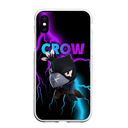 Чехол iPhone XS Max матовый Brawl Stars CROW, цвет: 3D-белый