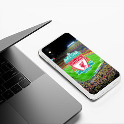 Чехол iPhone XS Max матовый FC Liverpool, цвет: 3D-белый — фото 2