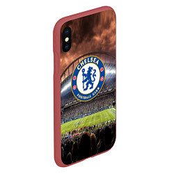 Чехол iPhone XS Max матовый FC Chelsea, цвет: 3D-красный — фото 2