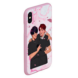 Чехол iPhone XS Max матовый Stray Kids, цвет: 3D-розовый — фото 2