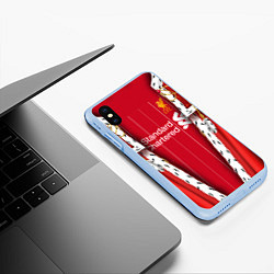 Чехол iPhone XS Max матовый King liverpool, цвет: 3D-голубой — фото 2