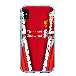 Чехол iPhone XS Max матовый King liverpool, цвет: 3D-голубой