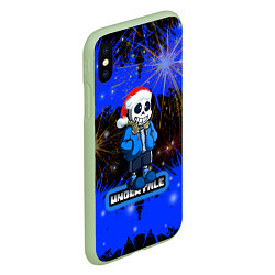 Чехол iPhone XS Max матовый НОВОГОДНИЙ UNDERTALE, цвет: 3D-салатовый — фото 2