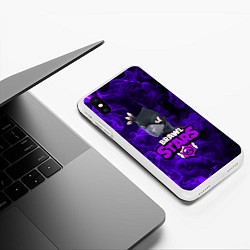 Чехол iPhone XS Max матовый BRAWL STARS CROW, цвет: 3D-белый — фото 2