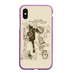 Чехол iPhone XS Max матовый One Piece, цвет: 3D-фиолетовый