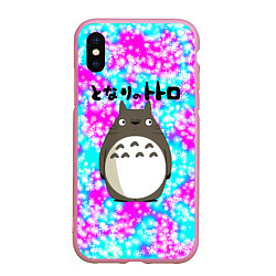 Чехол iPhone XS Max матовый Totoro, цвет: 3D-розовый